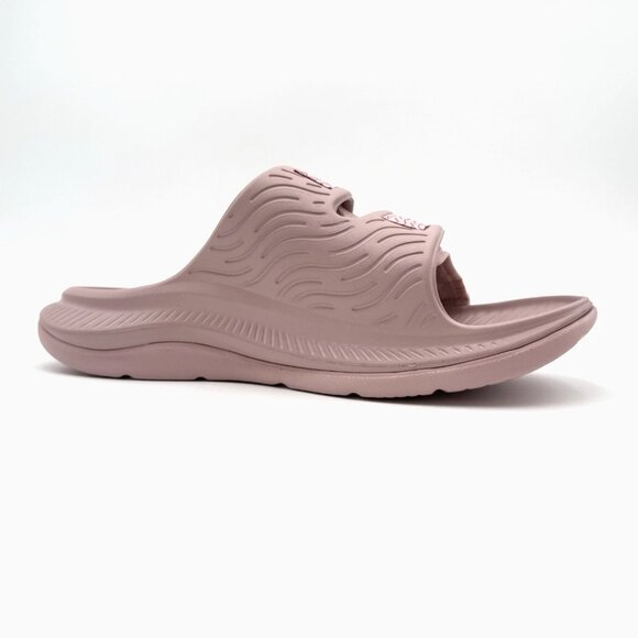NEW Hoka One One Ora Luxe Recovery Slide Sandals Men\'s Pale Mauve / Wistful main image 8